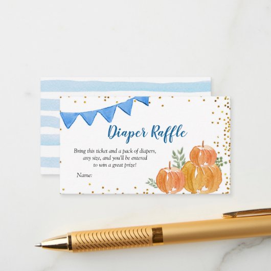 青いパンプキントラック おむつくじ カード (正面/裏面インサイチュ)