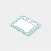 青いパーソナライズされたギンガムポストItメモ ポストイット (アングル)