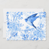 青いパーソナライズされたジンジャー瓶シャワー文房具 サンキューカード (裏面)