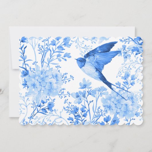 青いパーソナライズされたジンジャー瓶シャワー文房具 サンキューカード (裏面)