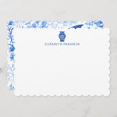 青いパーソナライズされたジンジャー瓶シャワー文房具 サンキューカード (正面/裏面)