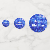 青いパーソナライズされたスパークル100歳の誕生日 コンフェッティ (裏面)