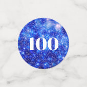 青いパーソナライズされたスパークル100歳の誕生日 コンフェッティ (スモール正面)
