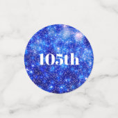 青いパーソナライズされたスパークル105歳の誕生日 コンフェッティ (スモール正面)