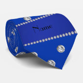 青いパーソナライズされたダイヤを名付ける ネクタイ (ロール)