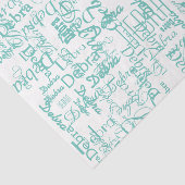 青いパーソナライズされたティッシュペーパーの名前 薄葉紙 (詳細)