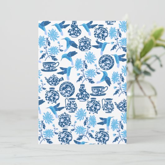 青いパーソナライズされたハミングバーズノテカーズ (スタンド正面)