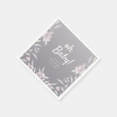 青いパーソナライズされたフローラ スタンダードカクテルナプキン (角)