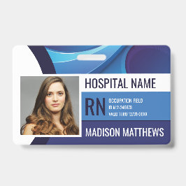 青いパーソナライズされた医療従事者 バッジ