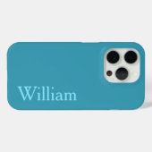 青いパーソナライズされた名前の電話ケース Case-Mate iPhoneケース (裏面 (横))