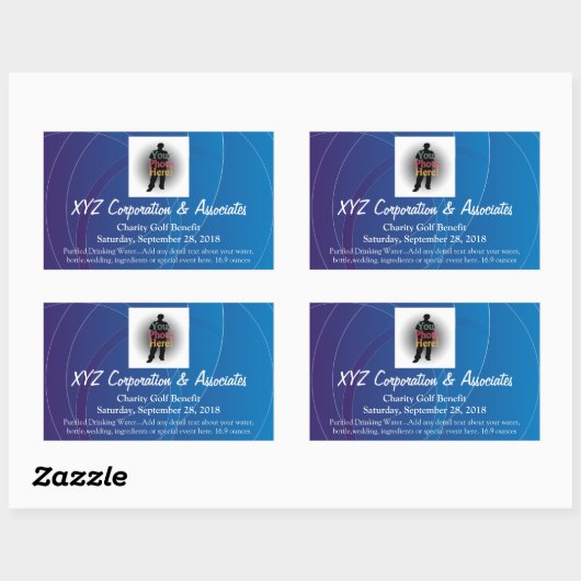 青いパーソナライズされた渦流水瓶ラベルシール 長方形シール (シート)