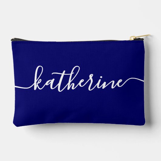 青いパーソナライズされた目の保護記号 アクセサリーポーチ (裏面)