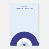 青いパーソナライズされた目の保護記号 ポストイット (正面)