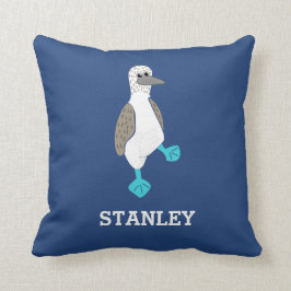 青いパーソナライズされた足鳥の漫画 クッション