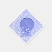 青いパーソナライズされた鱗片付きフレームナプキン スタンダードカクテルナプキン (角)