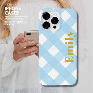 青いパーソナライズされたCheck iPhoneケモダンース Case-Mate iPhone 14 Pro Maxケース