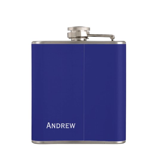 青いパーソナライズの平静そして帆を保って下さい フラスク (裏面)