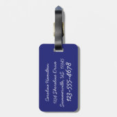 青いパーソナライズの航海ので赤いいかり ラゲッジタグ (裏面縦)