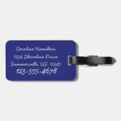 青いパーソナライズの航海ので赤いいかり ラゲッジタグ (裏面横)