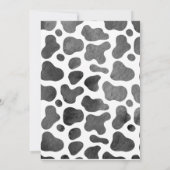 青いパーティー帽の牛のデザインの招待状（カウプリント） 招待状 (裏面)