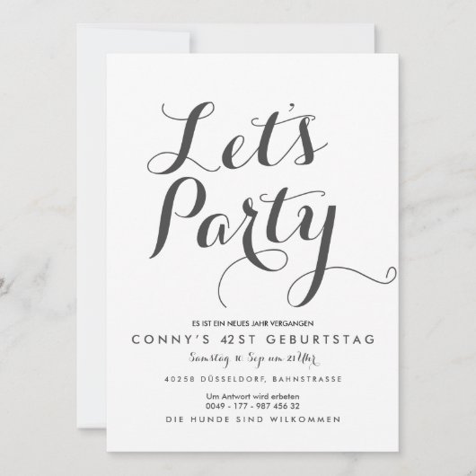 青いパーティー 招待状 (正面)