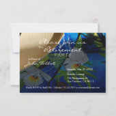 青いパームツリーのトロピカルな退職招待 招待状 (裏面)