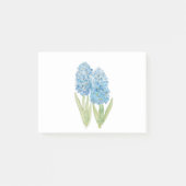 青いヒアシンスのインクと水彩2色 ポストイット (正面)