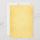 青いヒエンソウによっては結婚式招待状の金ゴールドが開花します 招待状 (裏面)