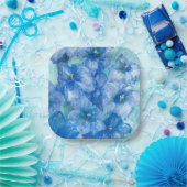 青いヒゲ絵画の花 ペーパープレート (パーティー)