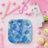 青いヒゲ絵画の花 ペーパープレート (パーティー)