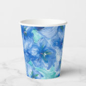 青いヒゲ絵画の花 紙コップ (裏面)
