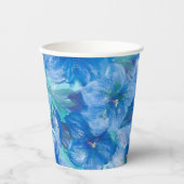 青いヒゲ絵画の花 紙コップ (正面)