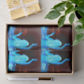 青いヒッピーの女の子のピースサイン 薄葉紙 (ギフト)