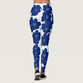 青いヒッピーの花 レギンス (裏面)