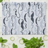 青いヒップスターの口ひげ キッチンタオル (折り畳み)