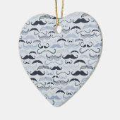 青いヒップスターの口ひげ セラミックオーナメント (左)