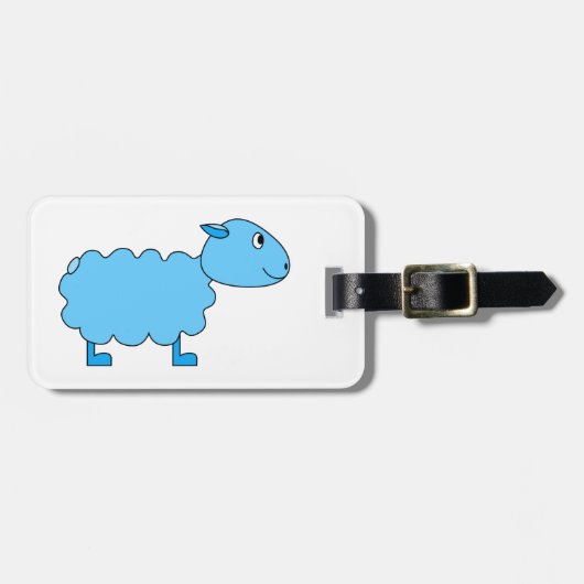 青いヒツジ ラゲッジタグ (正面横)