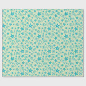 青いヒトデさん夫婦の夏のビーチウェディング・オーシャン ラッピングペーパー (フラット)