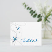 青いヒトデと銀のサンゴのテーブル番号 ポストカード (スタンド正面)