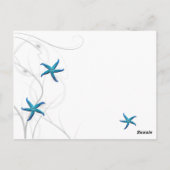 青いヒトデと銀のサンゴのテーブル番号 ポストカード (裏面)