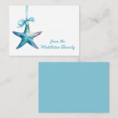 青いヒトデのクリスマスの飾パーソナライズされたり ノートカード (正面/裏面)