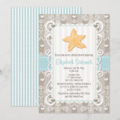 青いヒトデのブライダルシャワー招待状 招待状 (正面/裏面)