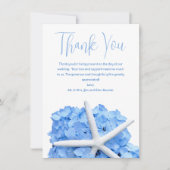 青いヒトデの結婚式のお礼メッセージカード 招待状 (正面)