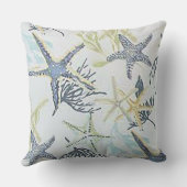 青いヒトデの装飾的なスロー枕 アウトドアクッション (裏面)