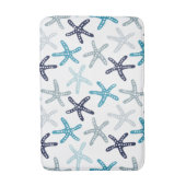 青いヒトデパターン バスマット (正面縦)