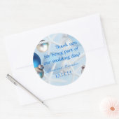 青いヒトデ熱帯クリスマスウェディングラベル ラウンドシール (封筒)