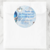 青いヒトデ熱帯クリスマスウェディングラベル ラウンドシール (バッグ)