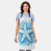 青いヒトデ エプロン (着用した状態)