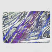 青いヒュームの下の銀色のテクスチャの引っ掻きトレース ゴルフタオル (横)