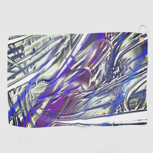 青いヒュームの下の銀色のテクスチャの引っ掻きトレース ゴルフタオル (横)